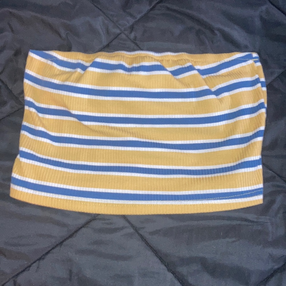 Striped cropped tube top